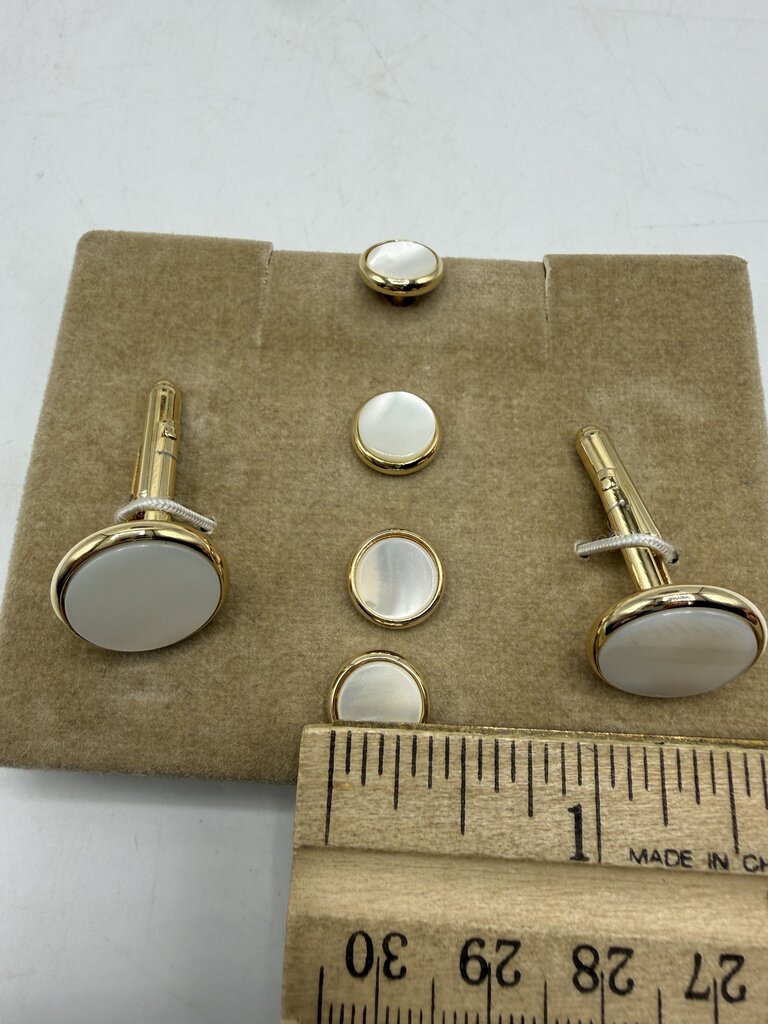 Givenchy Bijoux Gold Tone Cuff Links & Button Covers /ro