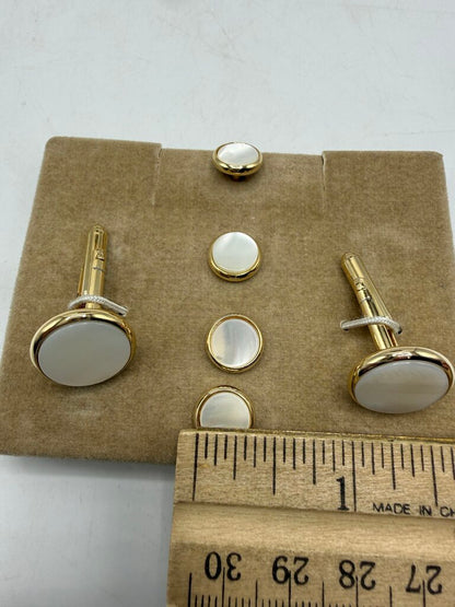 Givenchy Bijoux Gold Tone Cuff Links & Button Covers /ro