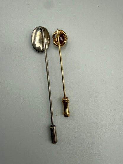 Lot of 7 Vintage Stick Pins Gold Tone /ro