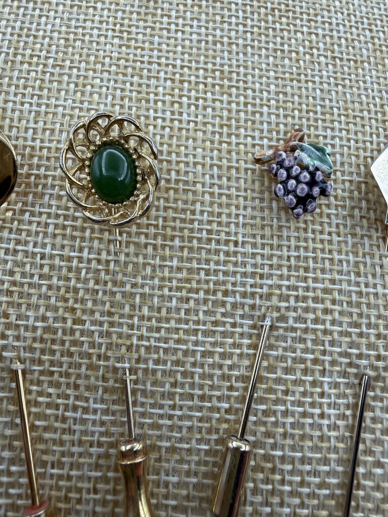 Lot of 7 Vintage Stick Pins Gold Tone /ro