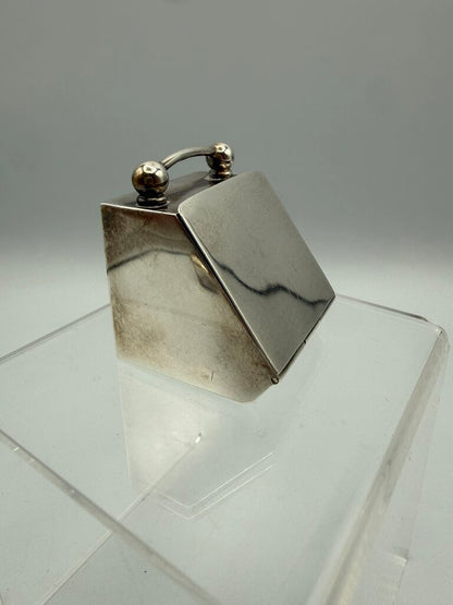 Antique Victorian Clark & Sewell Silver Coal Scuttle Ring/Stamp Box /ro