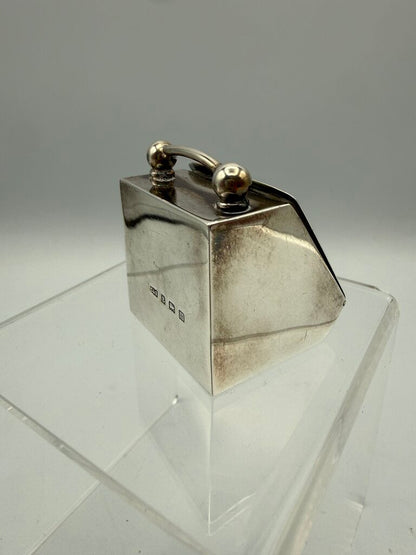 Antique Victorian Clark & Sewell Silver Coal Scuttle Ring/Stamp Box /ro
