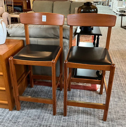 Pair of Mid-Century Danish Bar Stools