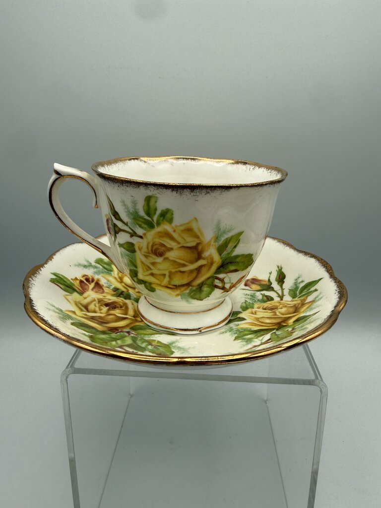 Royal Albert Bone China Set of 2 Cup & Saucer Violet & Tea Rose /roh