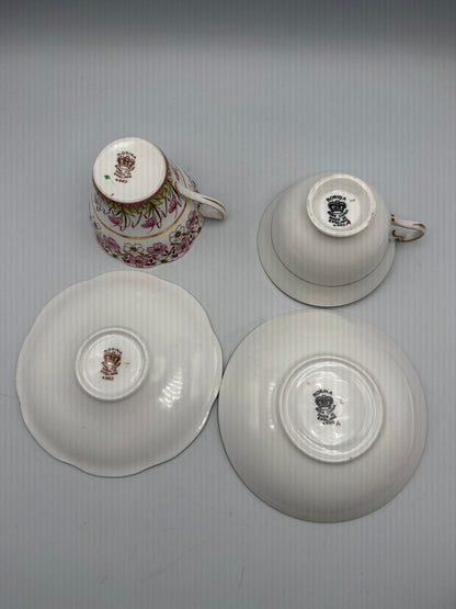 Set of 2 VTG Rosina Bone China England Tea Cup & Saucer /roh