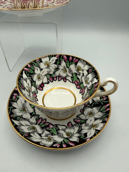 Set of 2 VTG Rosina Bone China England Tea Cup & Saucer /roh