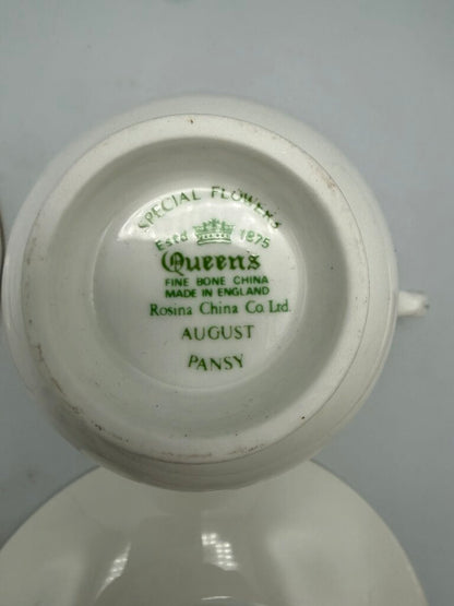 Set of 2 VTG Queen’s Bone China England Tea Cup & Saucer /roh