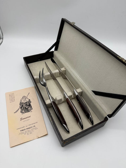 VTG Samurai Cutlery 3 pc Stainless Steel Carving Set Pioneer Products /rw
