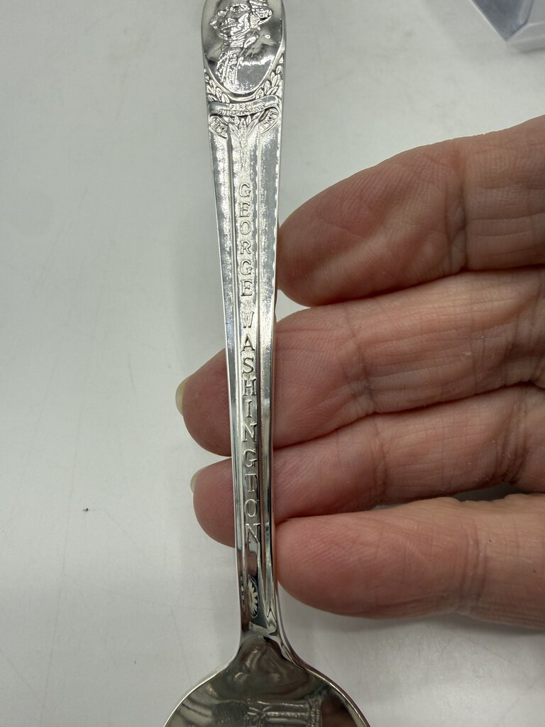 WM Rogers SP Commemorative Presidential Spoon set of 3 /ro