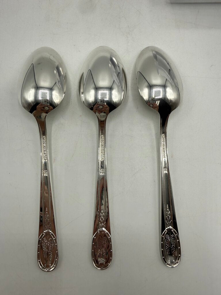 WM Rogers SP Commemorative Presidential Spoon set of 3 /ro