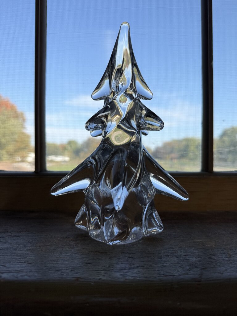 Toscany Solid Clear Crystal Christmas Tree 8” Tall /ro