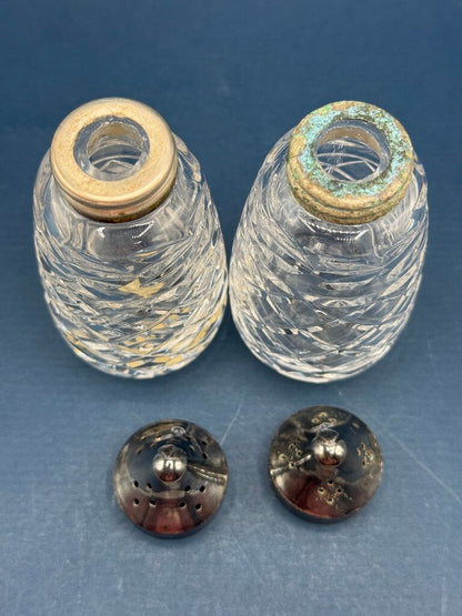 VTG Waterford Crystal Glendore Salt And Pepper Shakers Set /ro