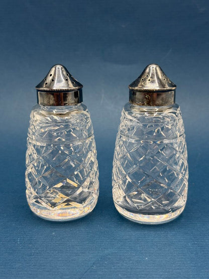 VTG Waterford Crystal Glendore Salt And Pepper Shakers Set /ro
