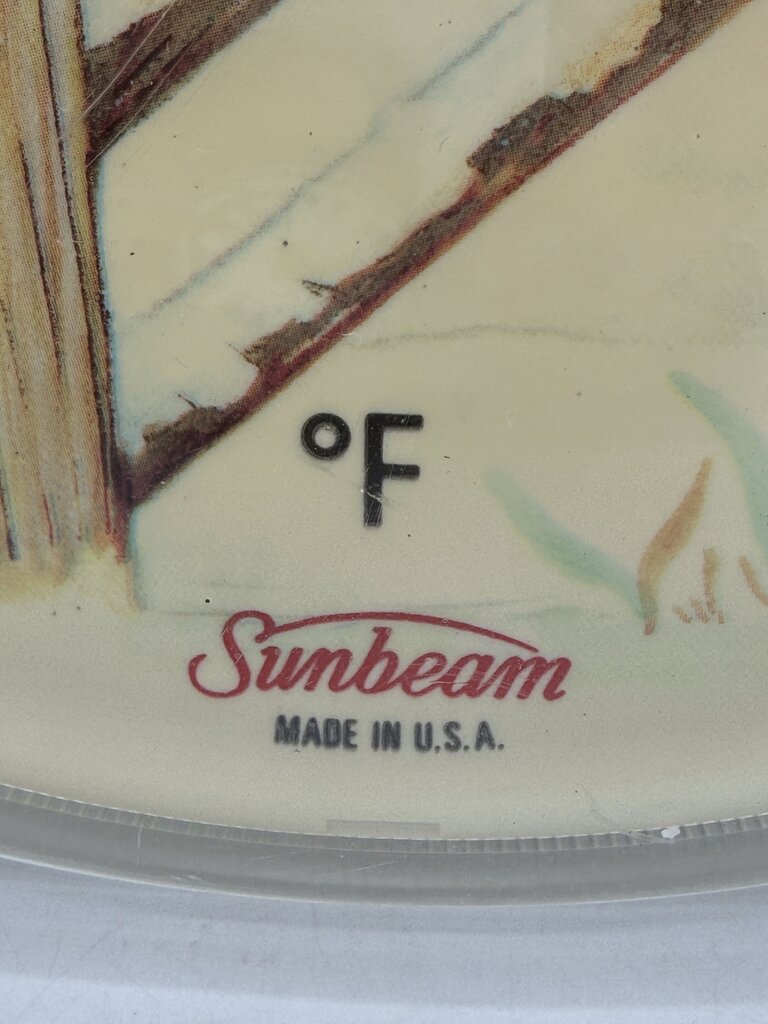 VTG Sunbeam 12” dia Thermometer White Tail Buck /roh