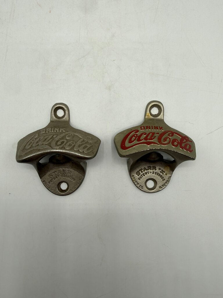 Set of 2 VTG Coca-Cola Starr X Wall Mount Bottle Opener /ro