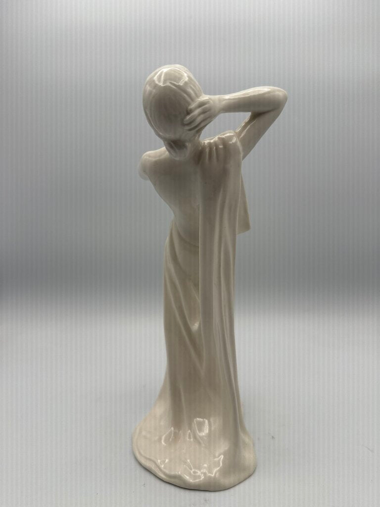 White Porcelain Art Deco Female Figurine 9.5” Japan /ro