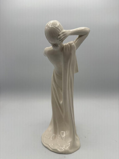 White Porcelain Art Deco Female Figurine 9.5” Japan /ro