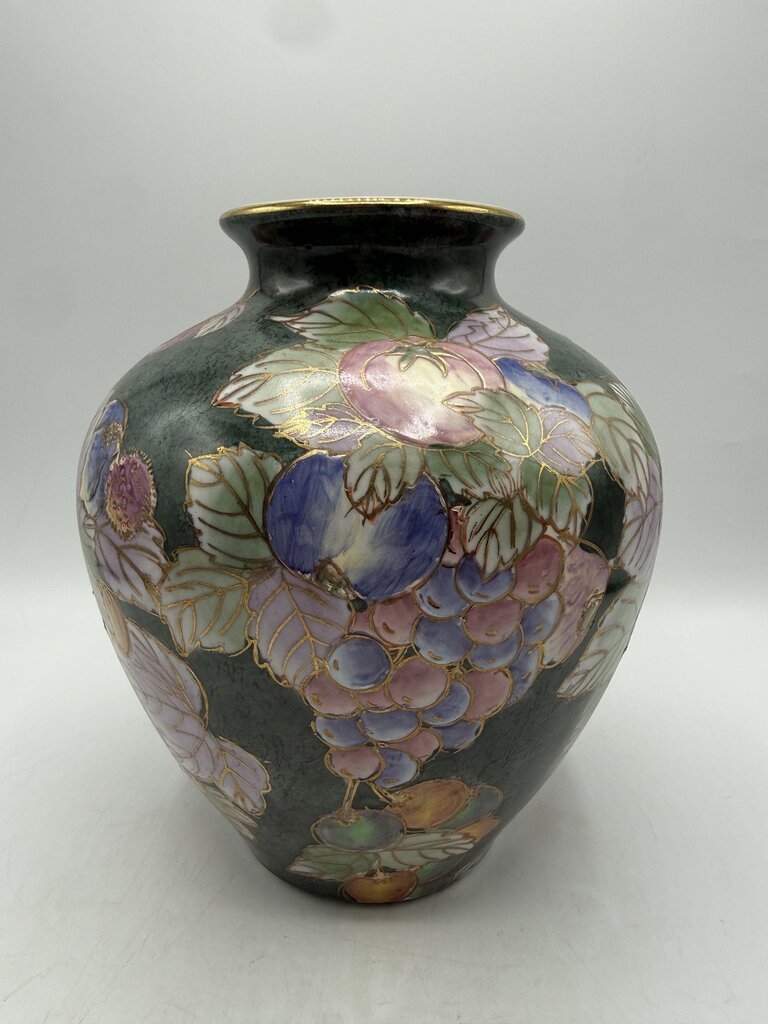 VTG Andrea by Sadek Vase Fruit & Flower 9” tall /rw