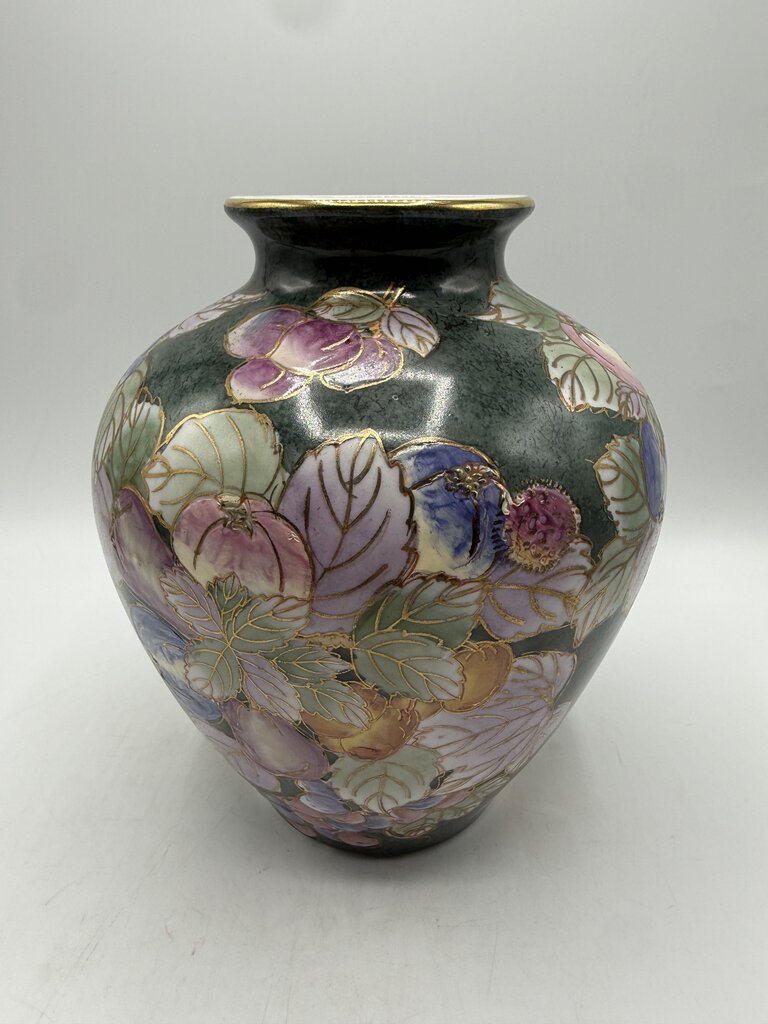 VTG Andrea by Sadek Vase Fruit & Flower 9” tall /rw