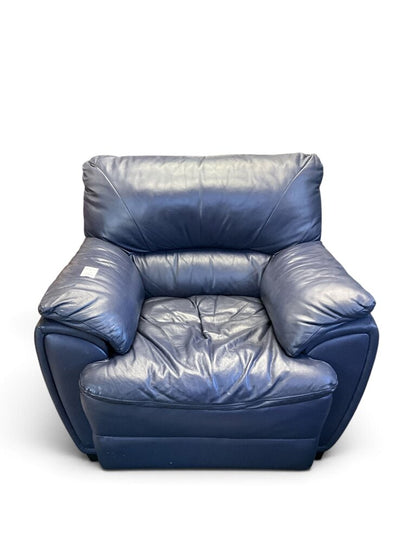 Navy Blue Leather Arm Chair