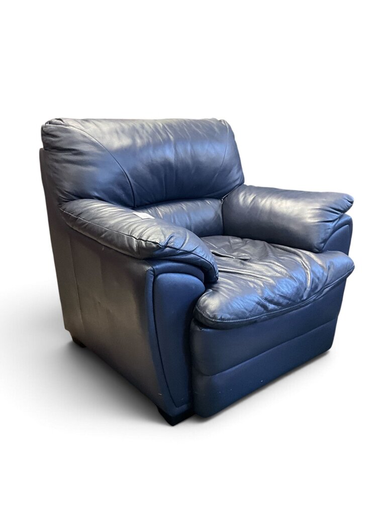 Navy Blue Leather Arm Chair
