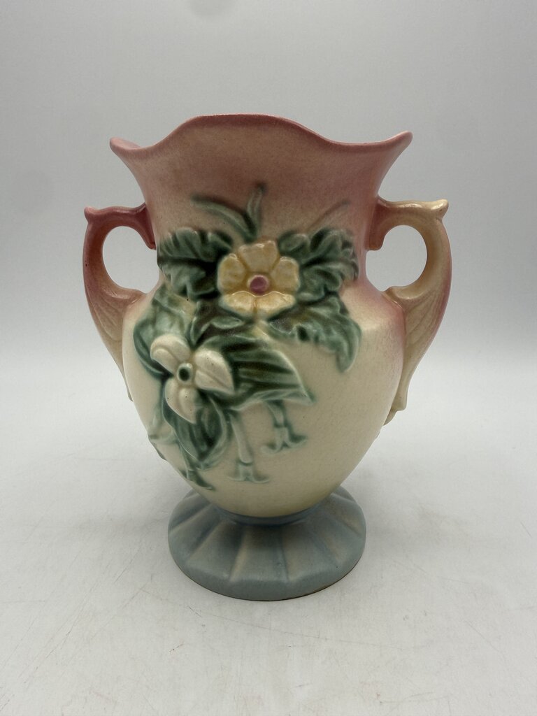 VTG Hull Pottery Art Deco Wildflowers Double Handle 6.5” Vase /ro