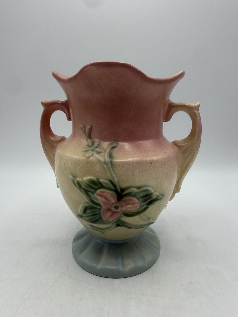 VTG Hull Pottery Art Deco Wildflowers Double Handle 6.5” Vase /ro