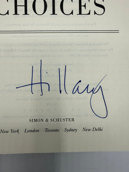 Hillary Rodham Clinton “Hard Choices” Autographed HC /ro