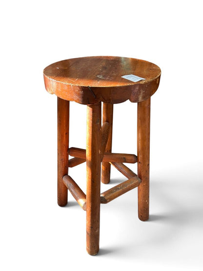 Pair of Cedar Log Bar Stools