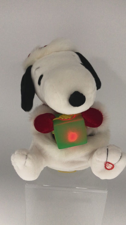 Vtg Christmas Peanuts Plush Snoopy w/ Lights & Sound /b