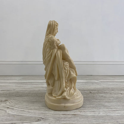 Vintage Ivory Pieta Sculpture; Mother of Christ Figurine /bh