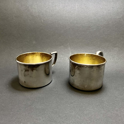 Vintage Pair of Oneida Silver Plated Small Mugs; Baby Cup /bh