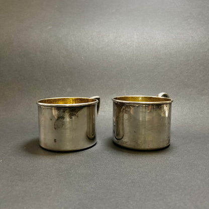 Vintage Pair of Oneida Silver Plated Small Mugs; Baby Cup /bh