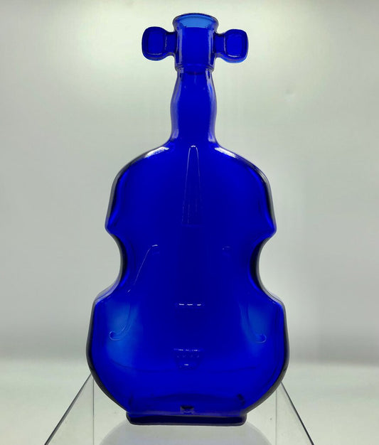 Blue Cobalt Glass Violin Bottle /b