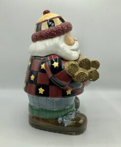 Sakura 1998 Debbie Mumm Woodland Santa Cookie Jar /b