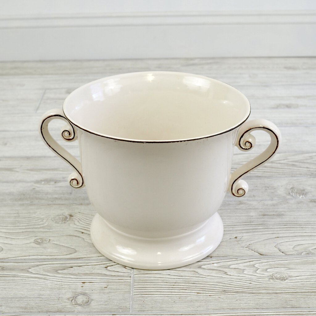 White Chamber Pot 10 1/2 Diameter /g