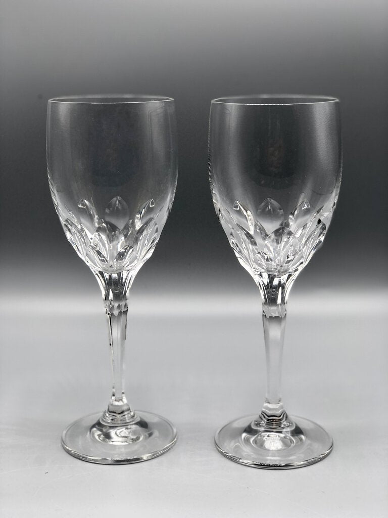 2ea GORHAM Crystal Diamond Clear Wine Glasses /b