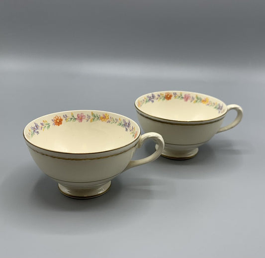 Homer Laughlin Eggshell Georgian Teacups Set/2 /hg