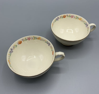 Homer Laughlin Eggshell Georgian Teacups Set/2 /hg