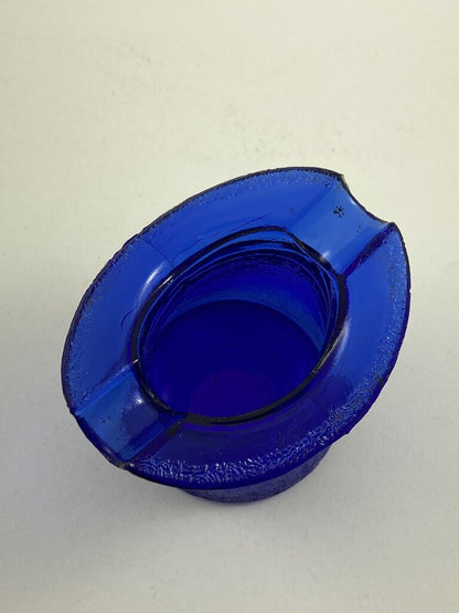 Vintage Early 1900’s Cobalt Blue Glass Top Hat Ashtray /r