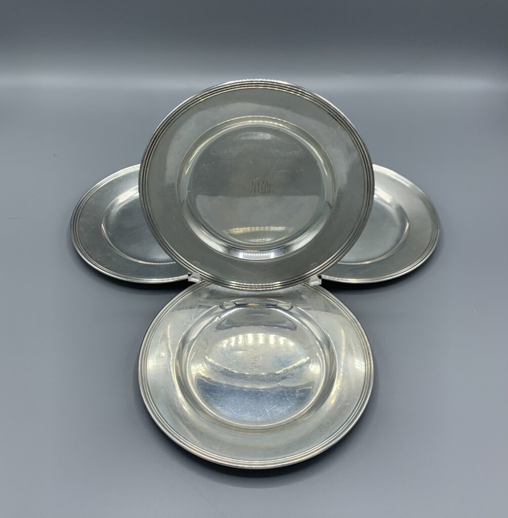 Sterling Silver “Lord Saybrook” Bread Plates Set/4 by International Silver Company Pattern H413 /hg