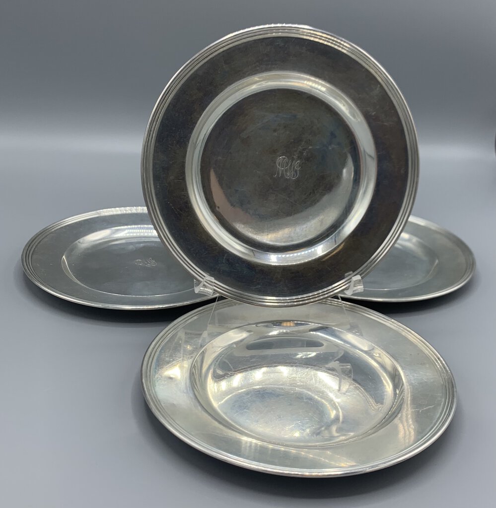 Sterling Silver “Lord Saybrook” Bread Plates Set/4 by International Silver Company Pattern H413 /hg