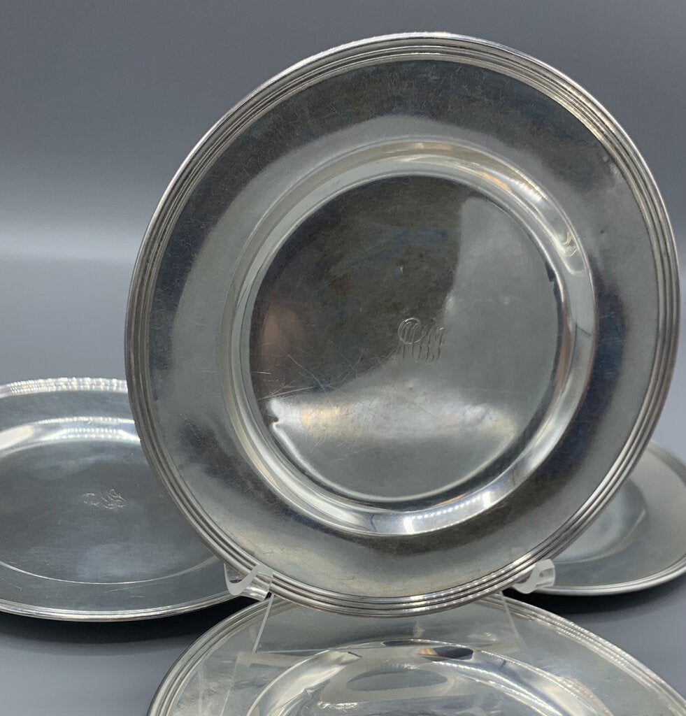 Sterling Silver “Lord Saybrook” Bread Plates Set/4 by International Silver Company Pattern H413 /hg