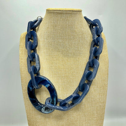 Rush by Denis & Charles Chunky Lucite Ocean Blue Necklace /b