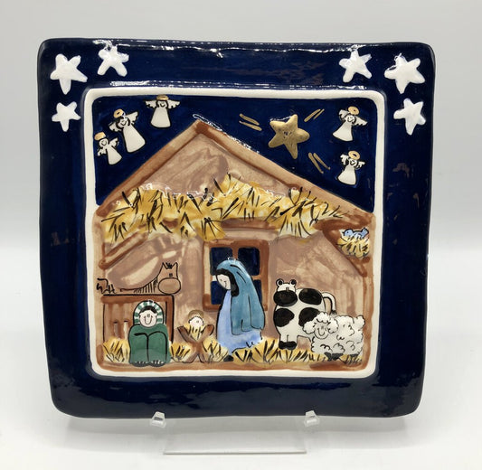 1992 Nancy Deyoung Vogelzang NATIVITY Art Tile /b