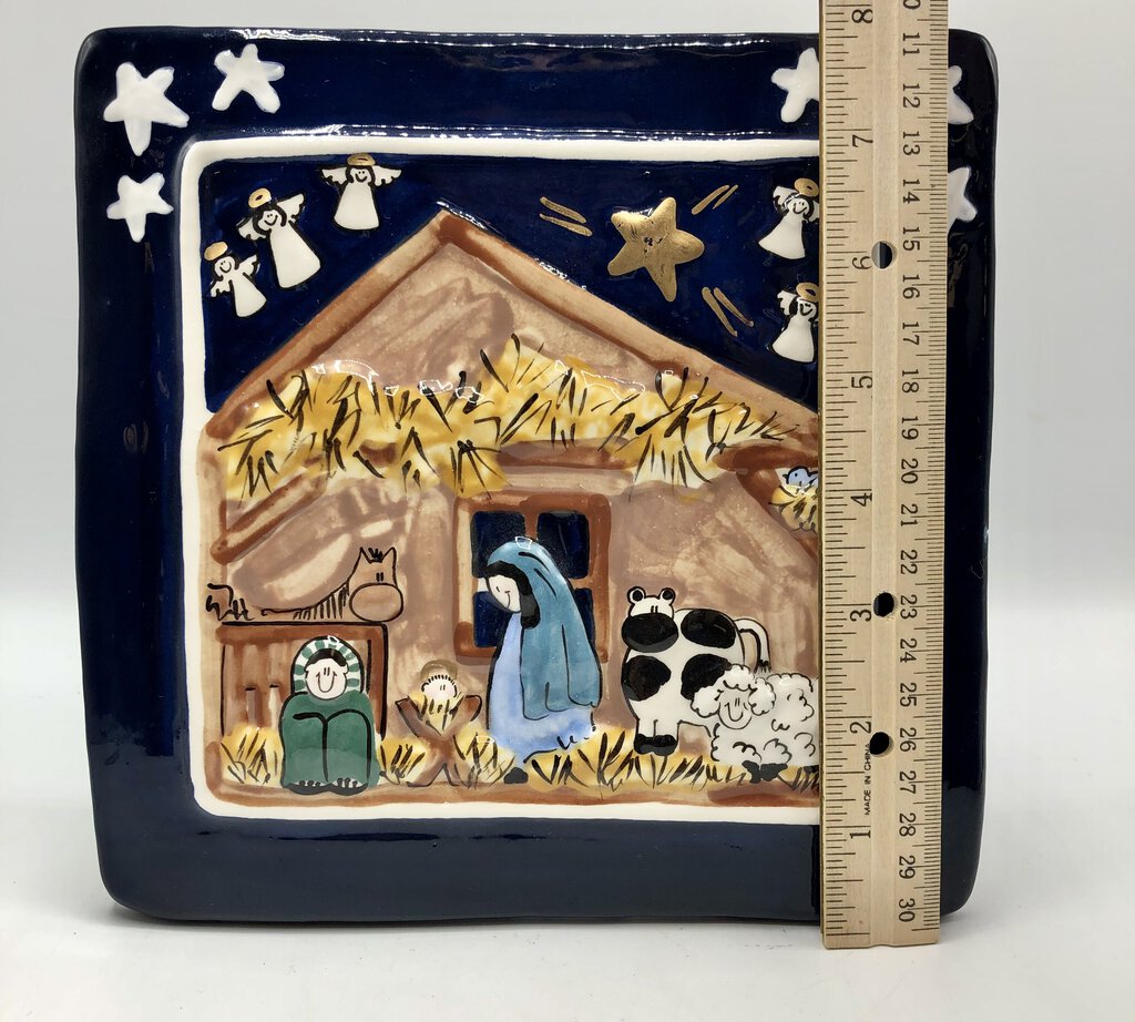 1992 Nancy Deyoung Vogelzang NATIVITY Art Tile /b