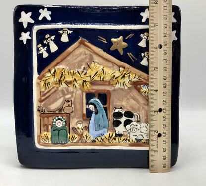 1992 Nancy Deyoung Vogelzang NATIVITY Art Tile /b