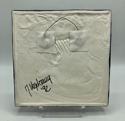 1992 Nancy Deyoung Vogelzang “Home Sweet Home” Art Pottery Tile /b