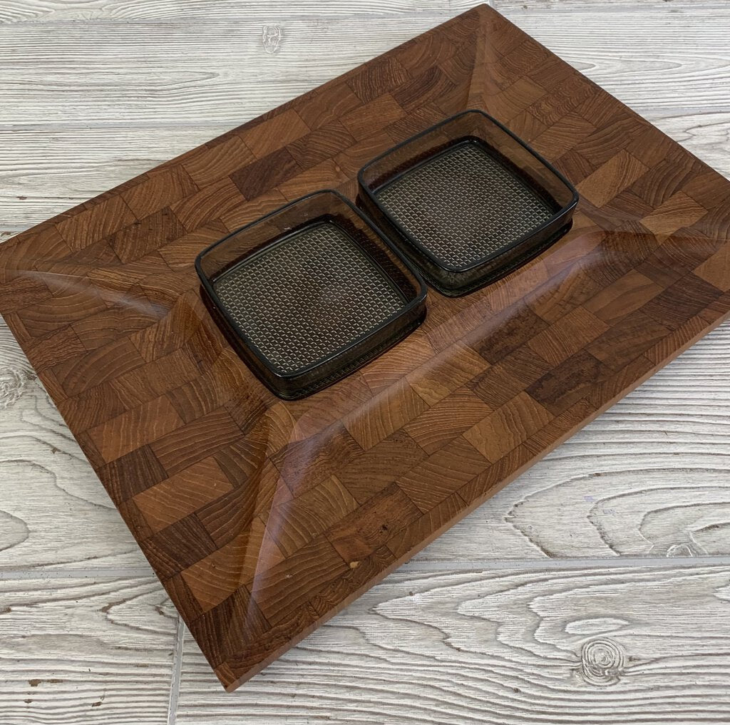 Vintage Digsmed Denmark Teakwood Sectioned Serving Tray /hg