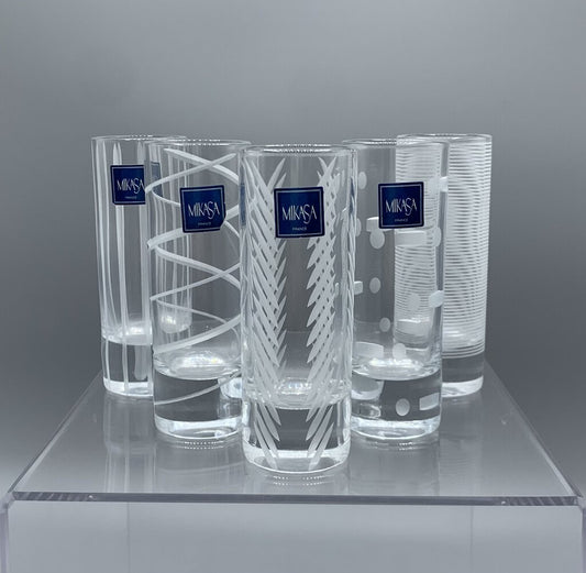 Mikasa “Cheers” Etched Shot Glasses Set/5 /hg